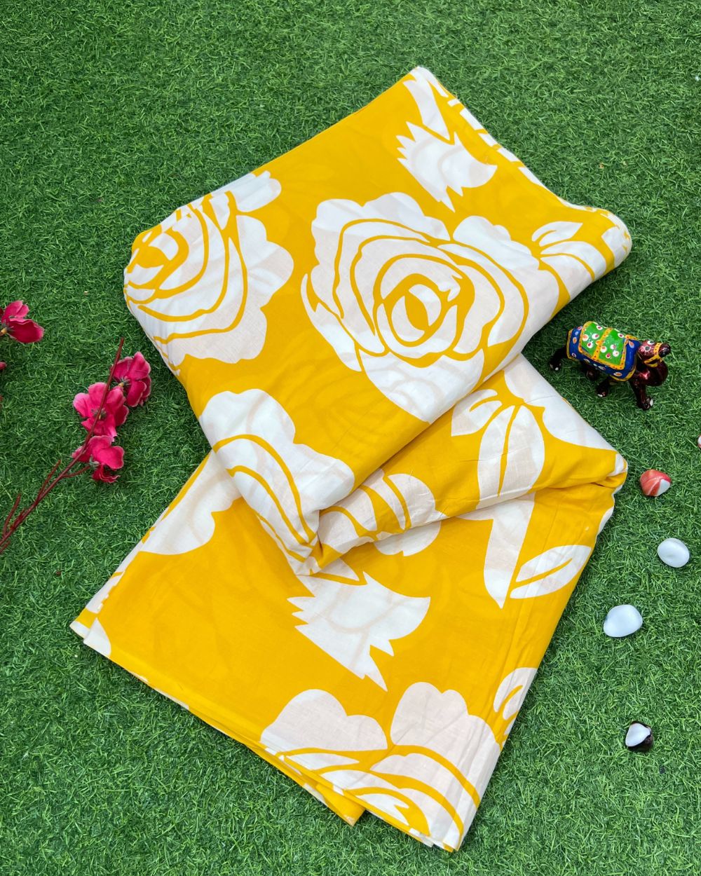 Printed Cotton Yellow Colour 42 Inches Width