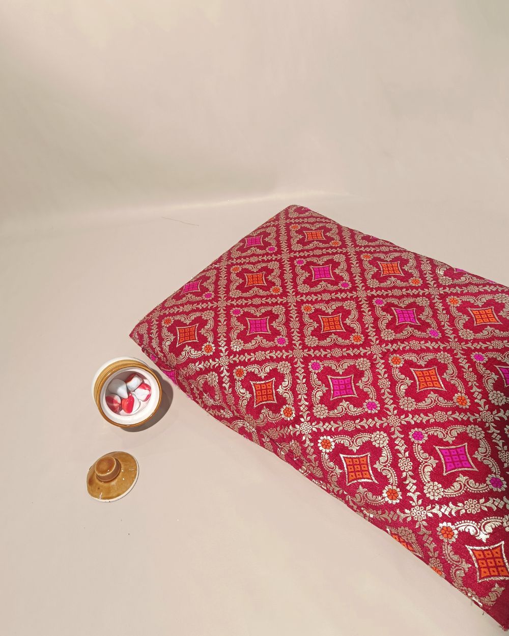 Jacquard Brocade Maroon Colour 42 Inches Width