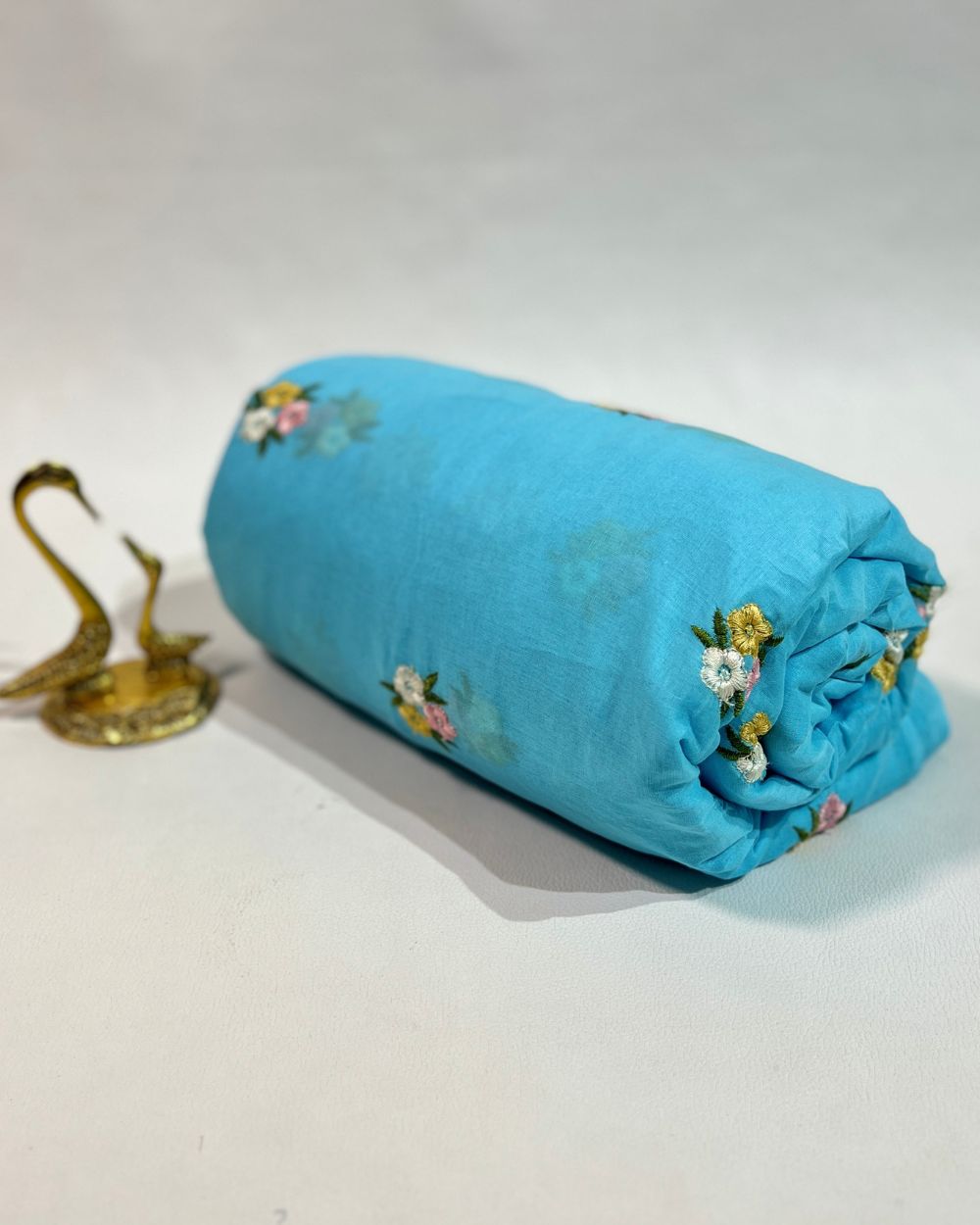 Mal Cotton with Thread Work Sky Blue Colour 42 Inches Width