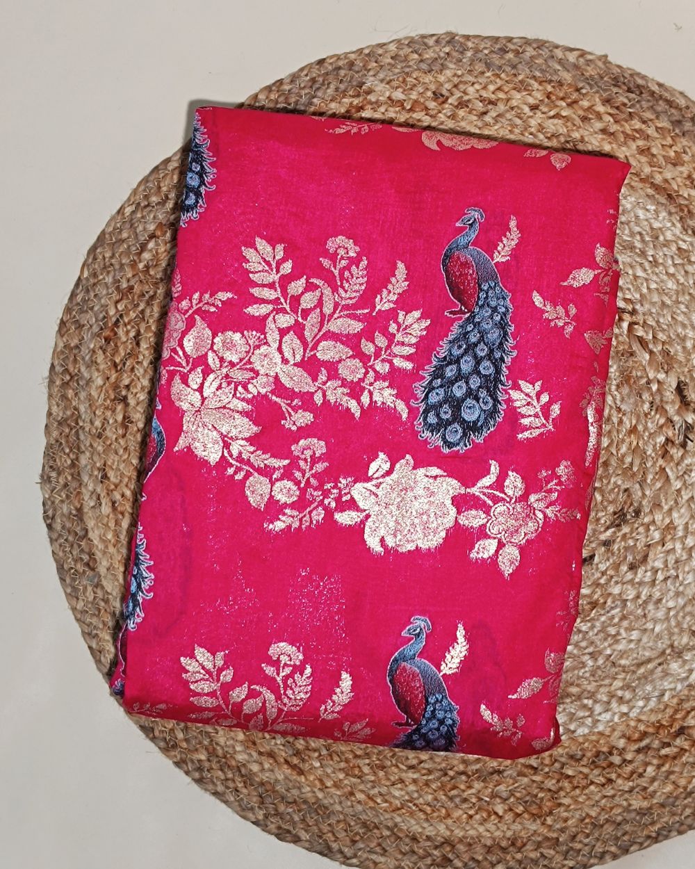 Jacquard Banarasi Pink Colour 42 Inches Width