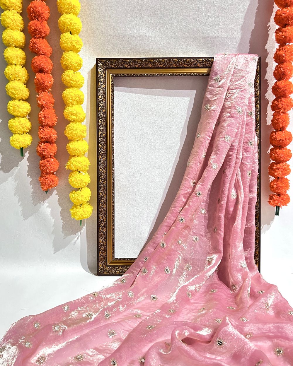 Space Silk Work Flamingo Pink Colour 46 Inches Width
