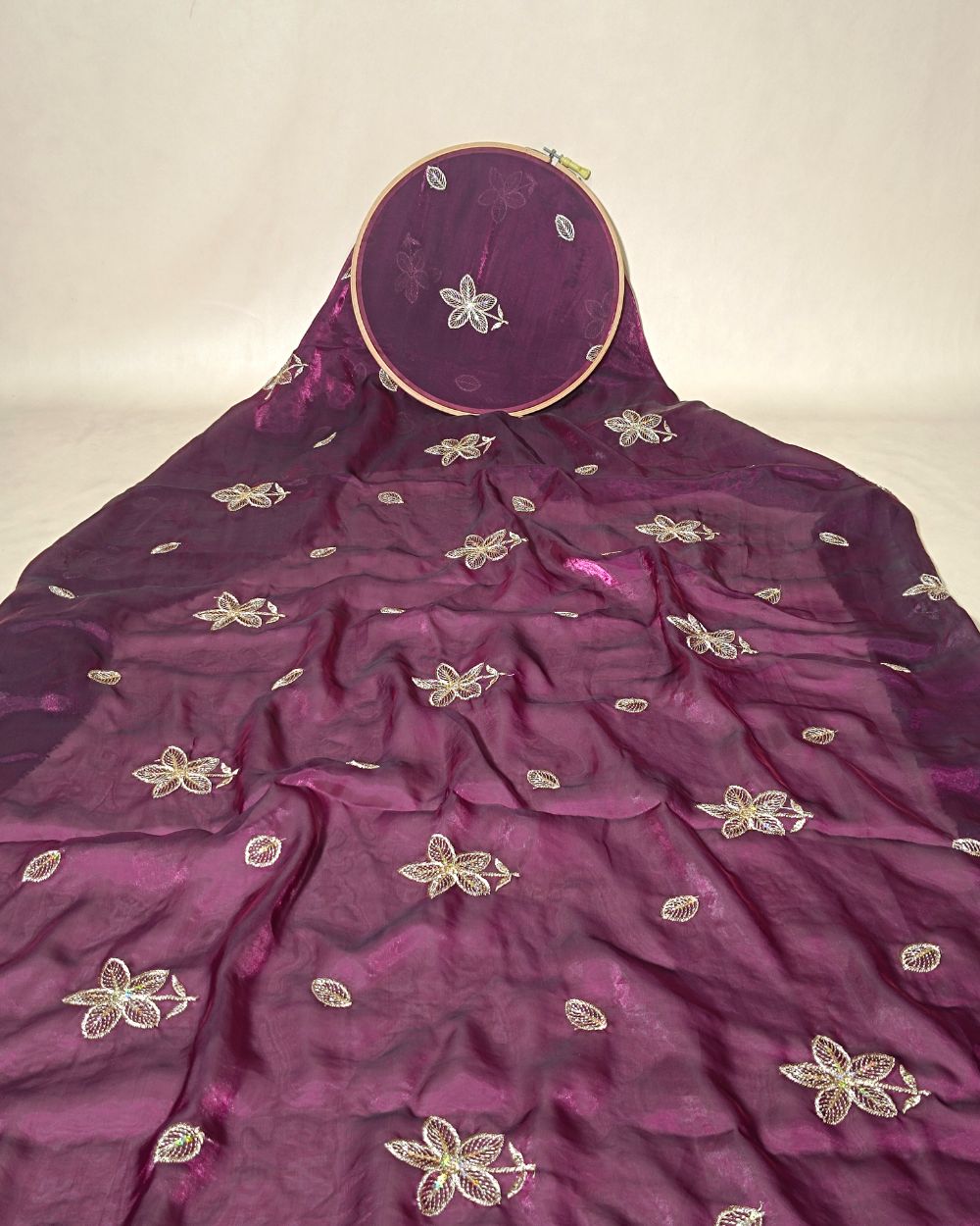 Space Silk Work Magenta Purple Colour 47 Inches Width