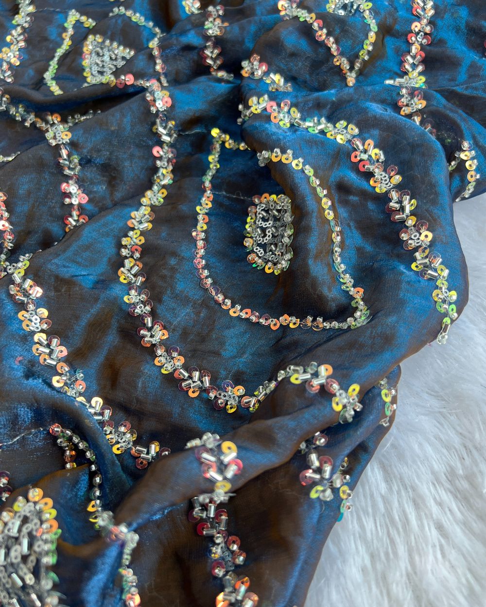 Space Silk Work Kerosene Colour 42 Inches Width