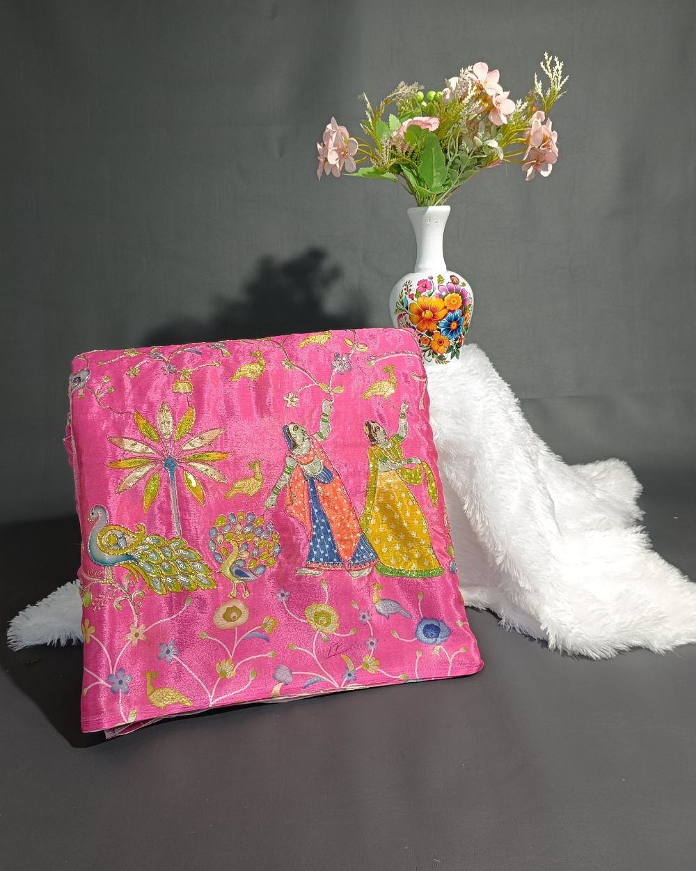 Chinnon Work Pink Colour 42 Inches Width