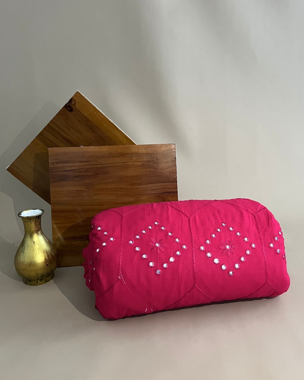 Rayon Abla Work Pink Colour 44 inches width
