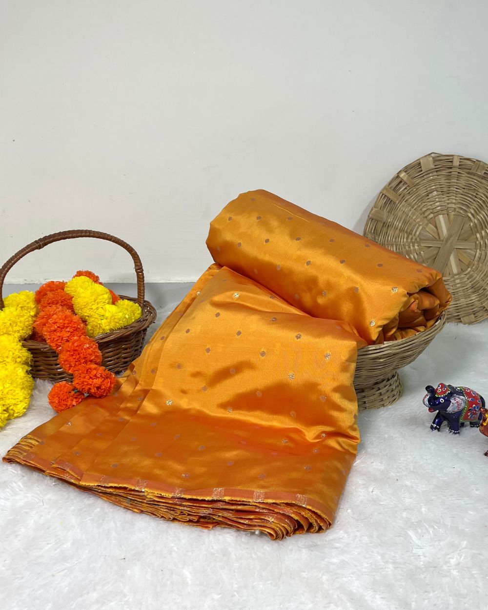 Taffeta Work Turmeric Yellow Colour 60 Inches Width