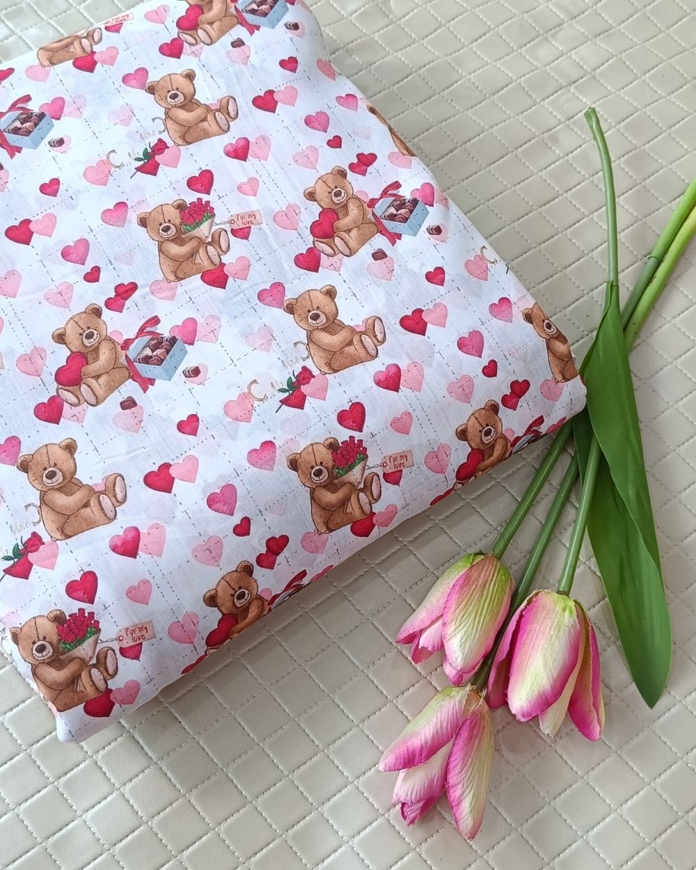 Soft Cotton with Kids Print (Baby/Nursery) White Colour 44 Inches Width