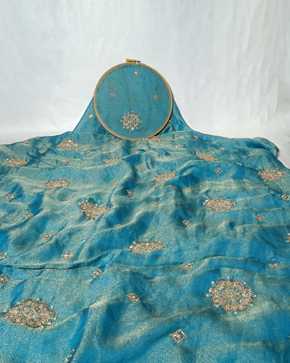 Premium Burberry Silk Work Sky Blue Colour 44 Inches Width