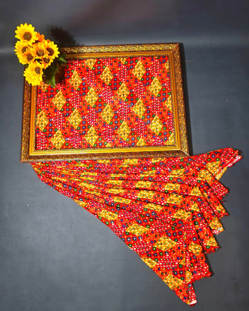 Rayon Foil Print Red Colour 45 Inches Width