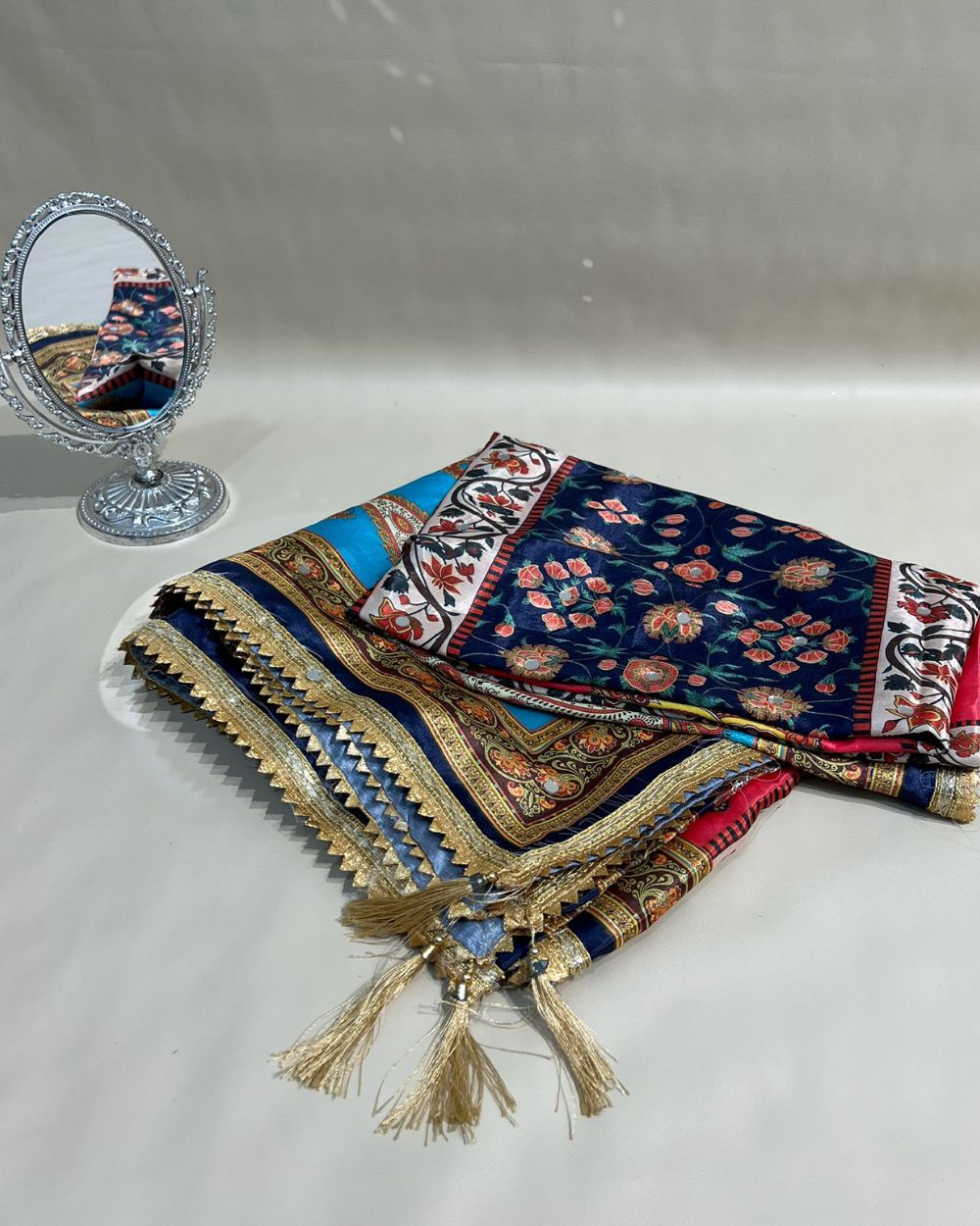 Chinnon Abla Work Dupatta Multicolor 42 Inches Width