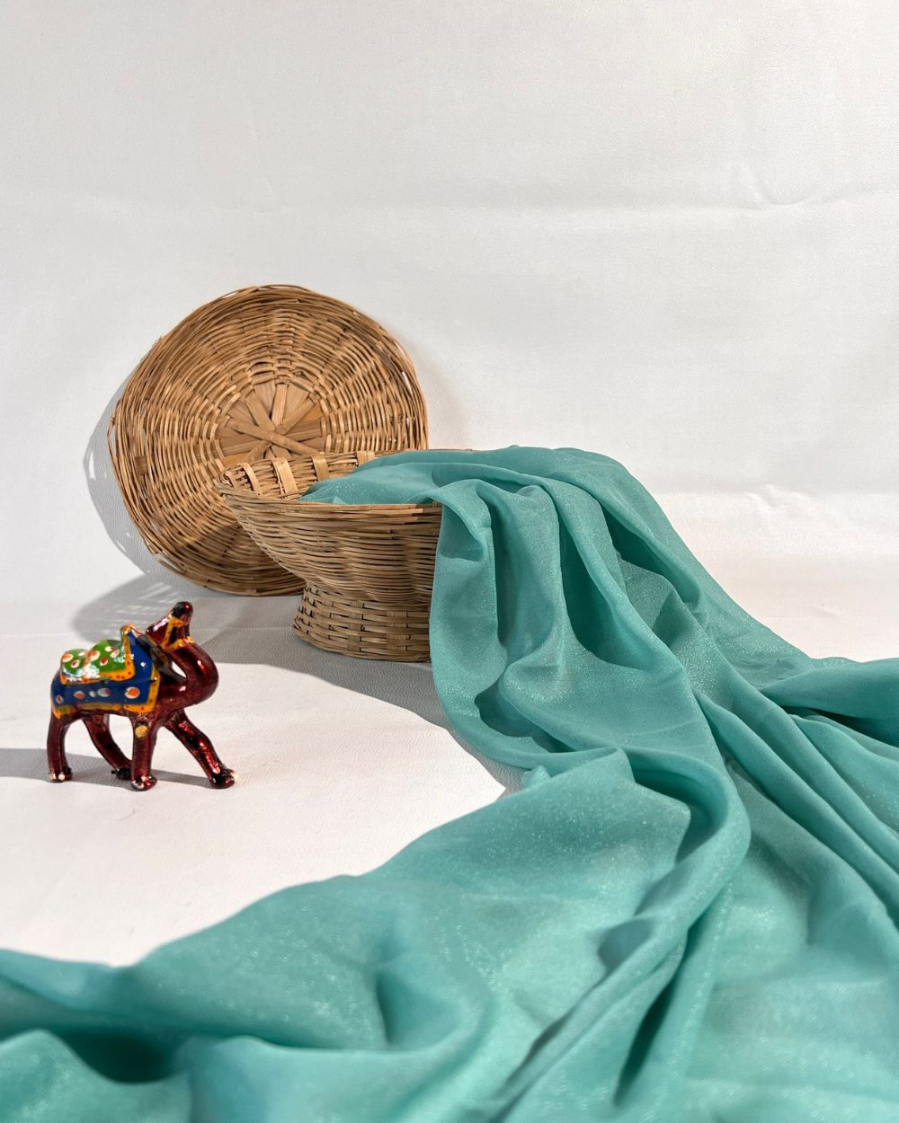 Plain Star Georgette Light Sea Green Colour 44 Inches Width