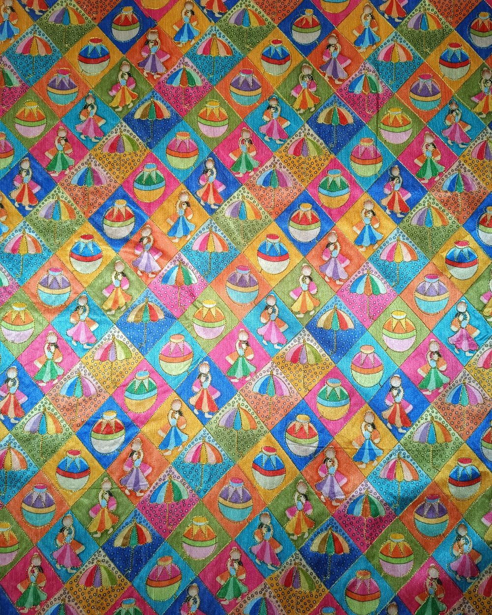 Mulberry Work Multicolour Colour 44 Inches Width