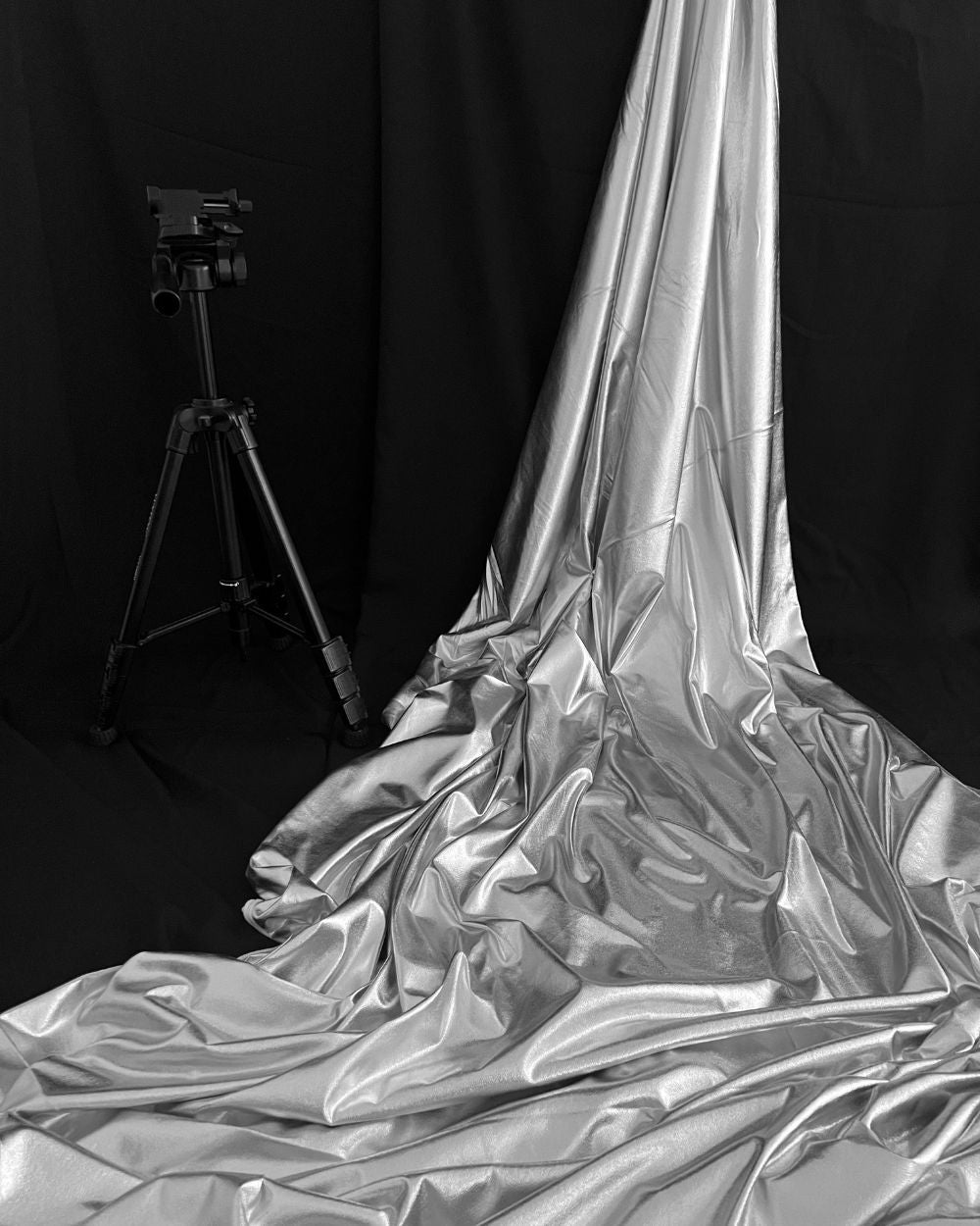 Imported Metallic Foil All Over Shine Silver Colour 60 Inches Width