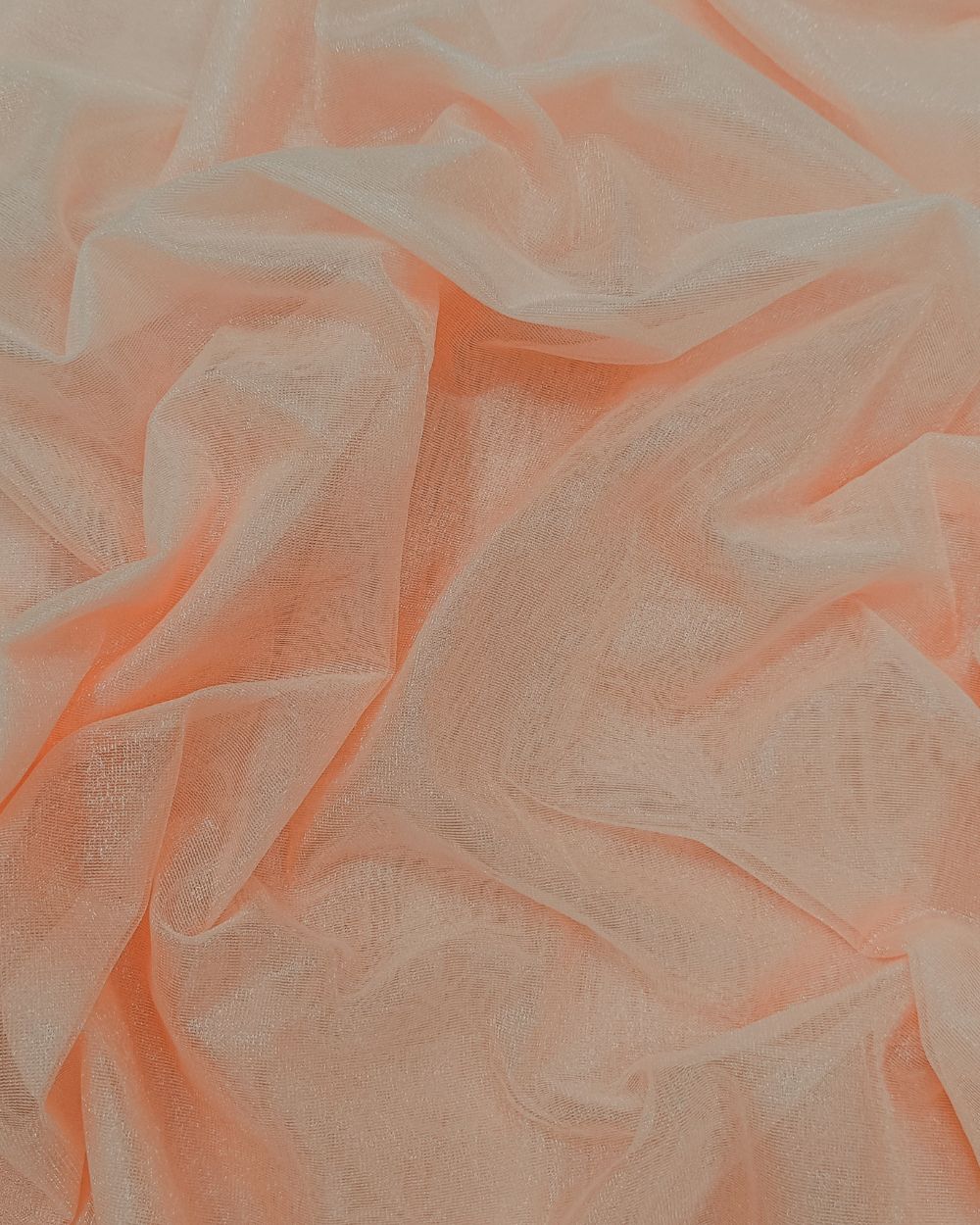 Plain Net-silky Salmon Orange Colour 44 Inches Width