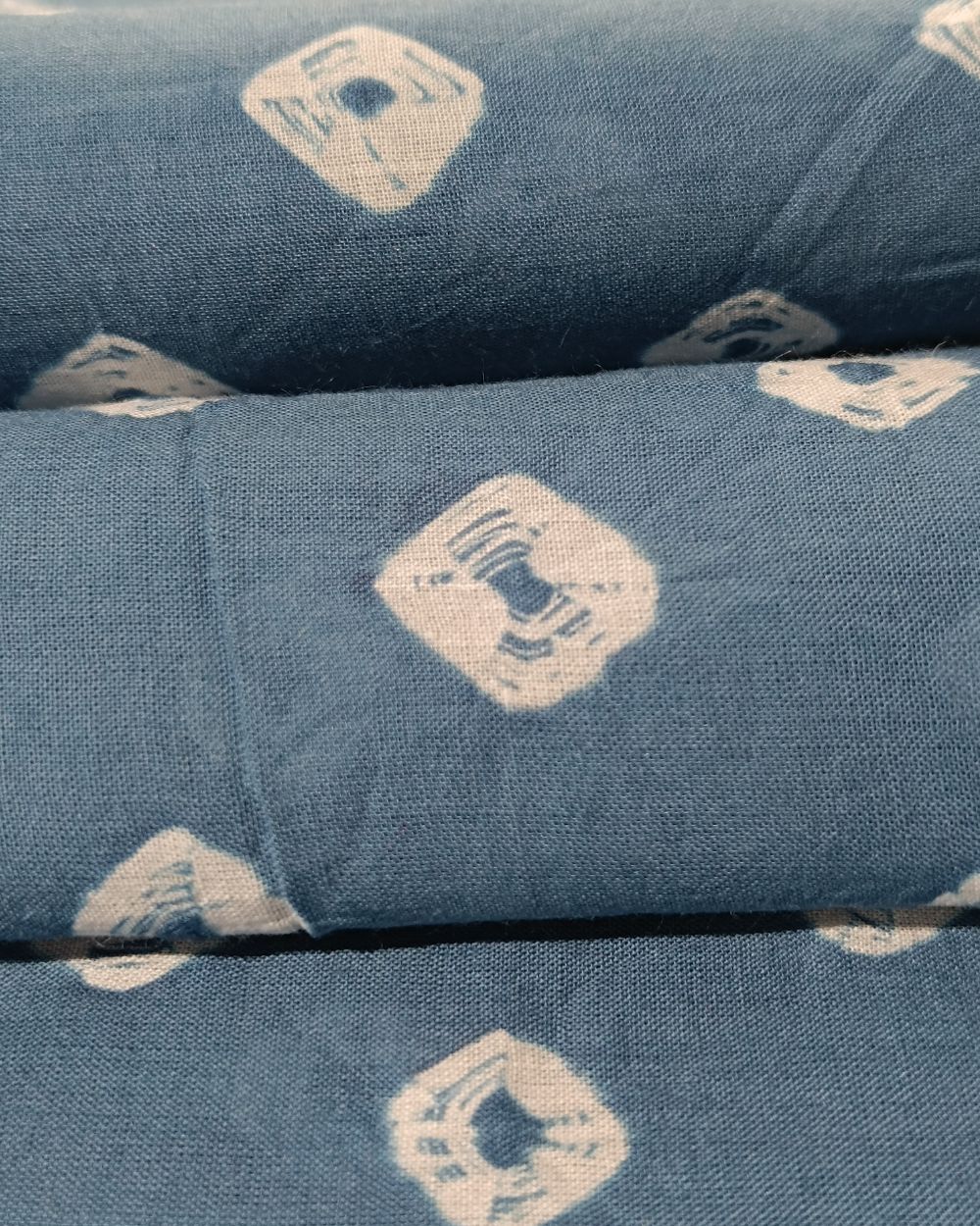 Pure Soft Cotton Bandhani Print Denim Blue Colour 44 Inches Width