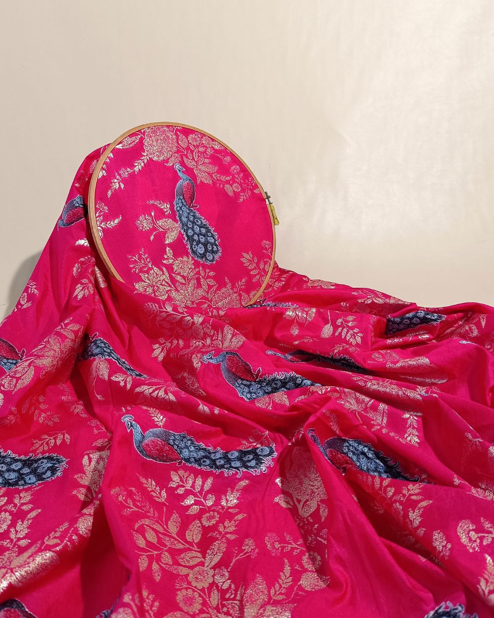 Jacquard Banarasi Pink Colour 42 Inches Width