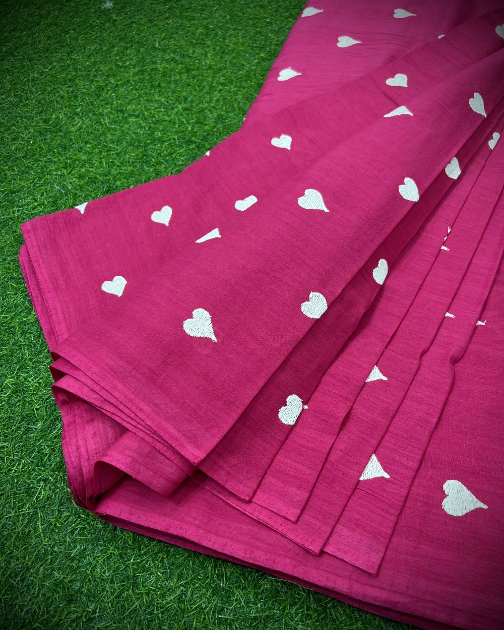 Kora Cotton Work Deep Pink Colour 42 Inches Width