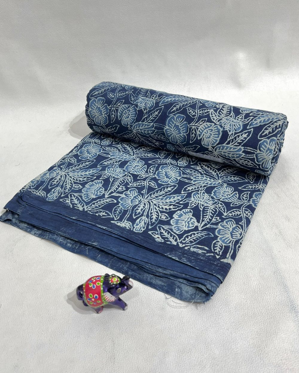 Hand Block Printed Cotton Indigo Blue Colour 44 Inches Width