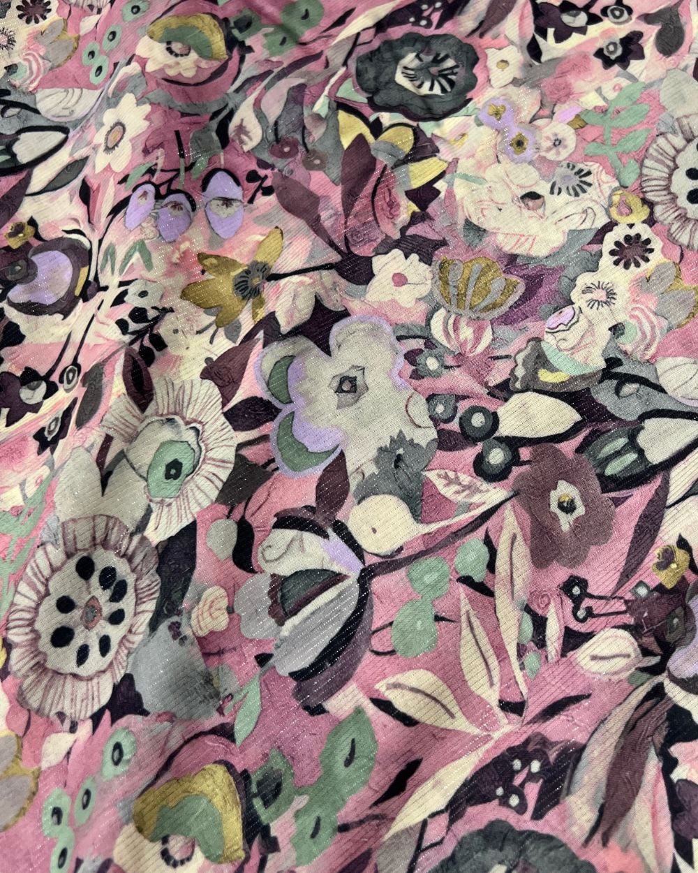 Printed Shimmer Bali Cotton Onion Pink Colour 44 Inches Width