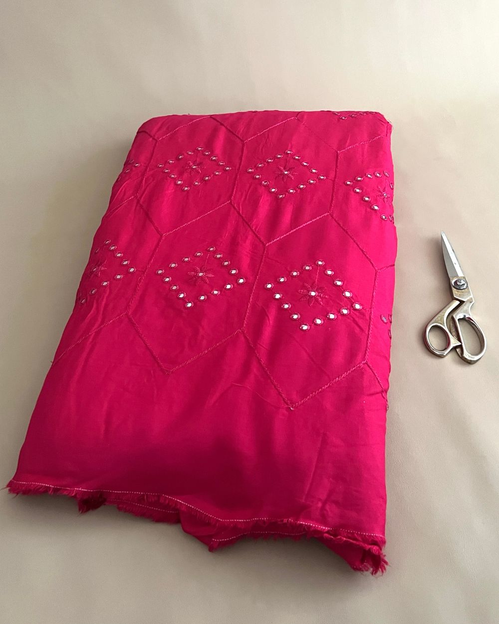 Rayon Abla Work Pink Colour 44 inches width