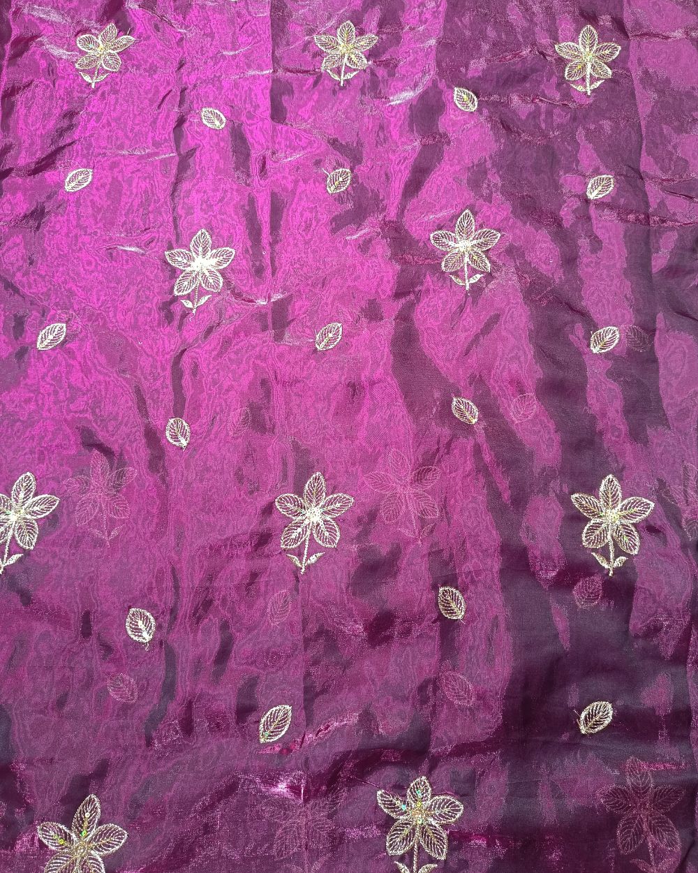 Space Silk Work Magenta Purple Colour 47 Inches Width