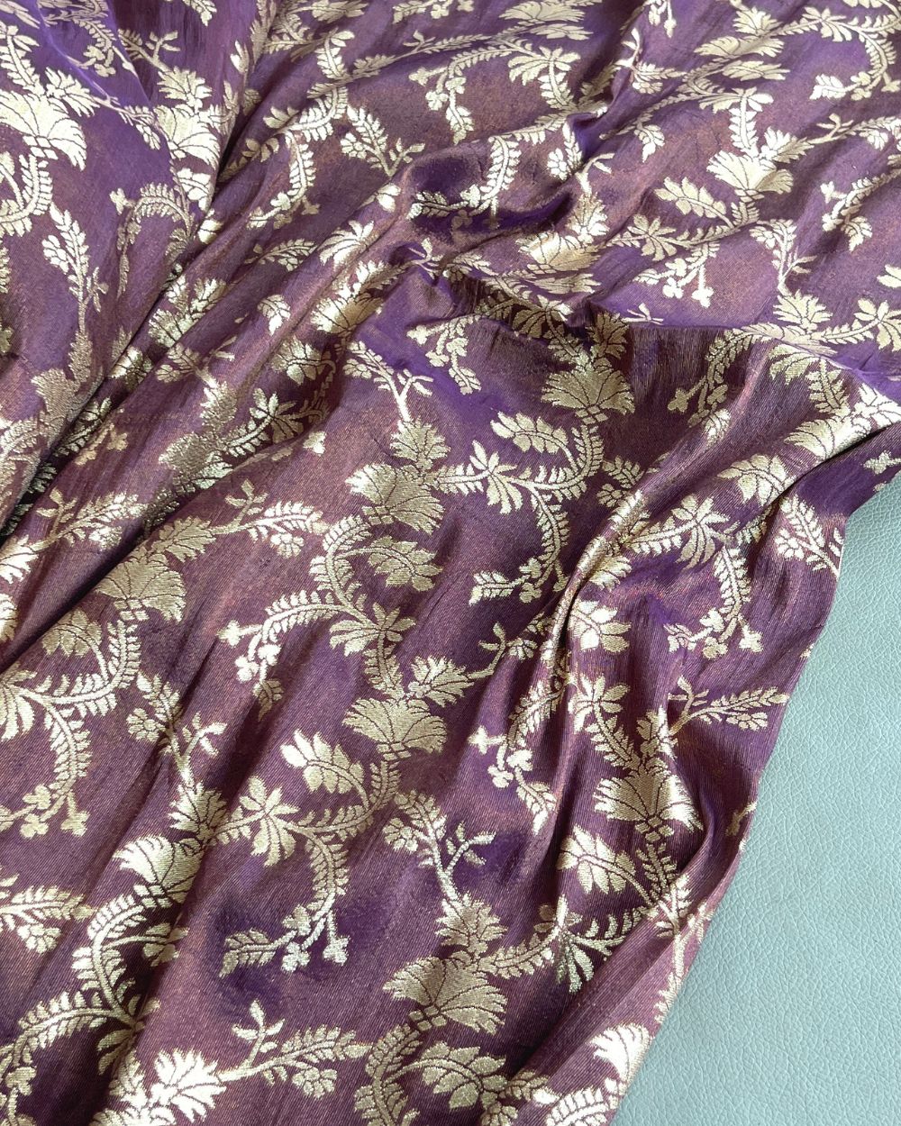 Cosmos Zari Work Dark Lavender Colour 45 Inches Width