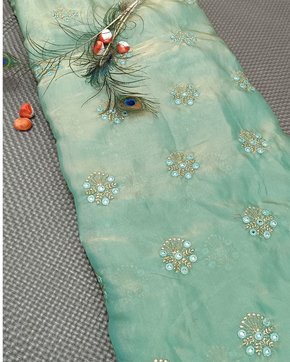 Space Silk Work Pista Colour 44 Inches Width