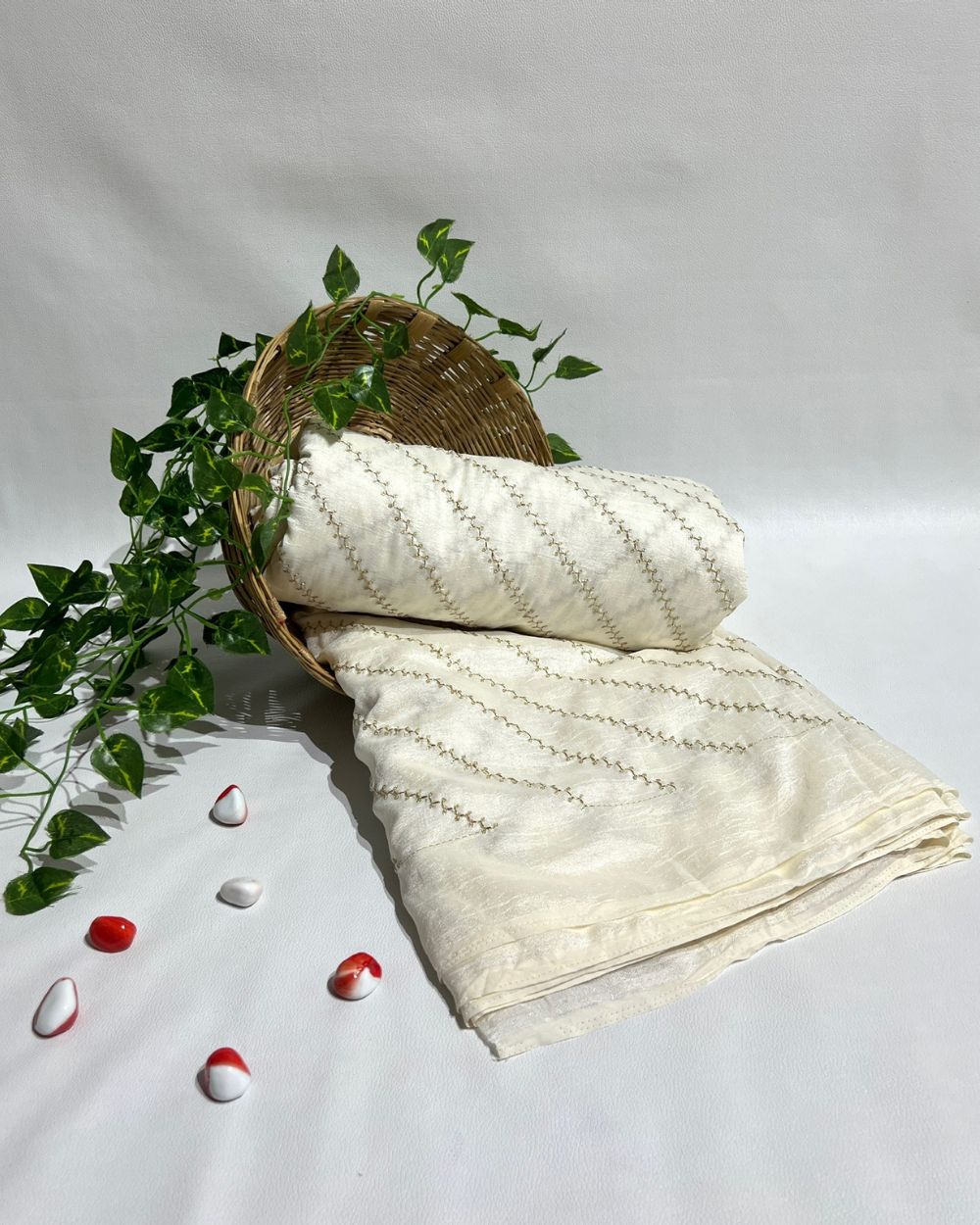 Vichitra Silk Work Off White Colour 44 Inches Width