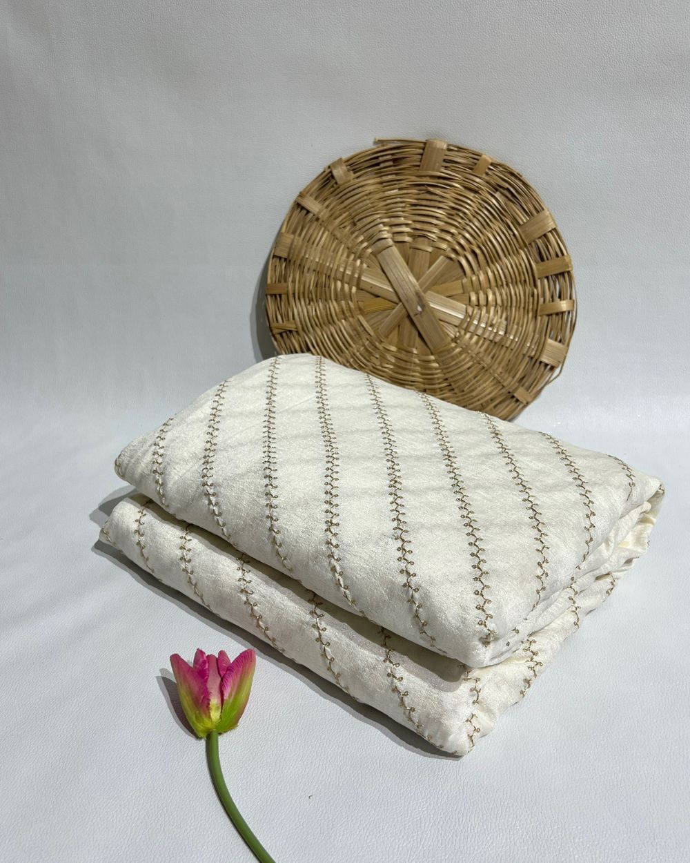 Vichitra Silk Work Off White Colour 44 Inches Width