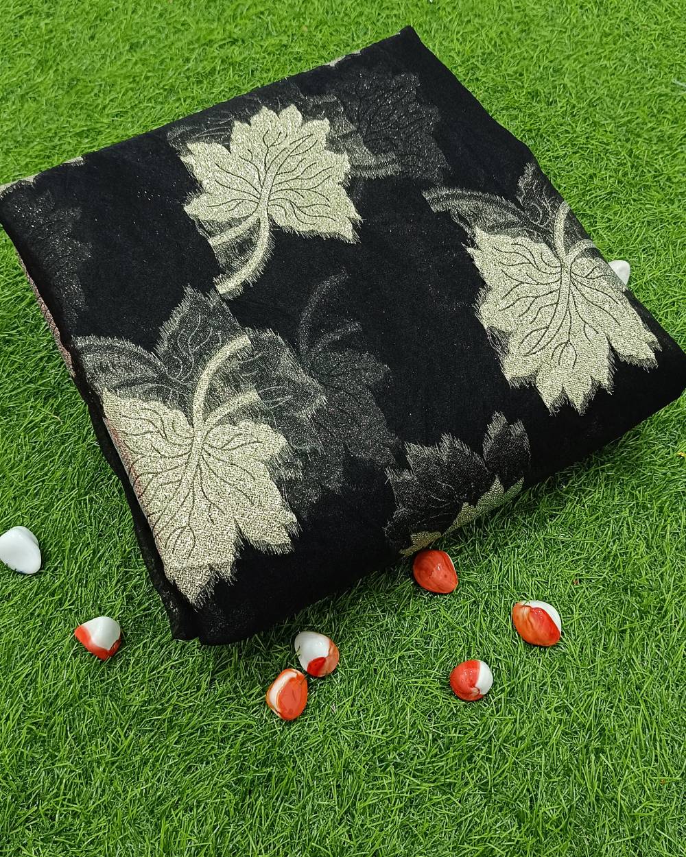 Organza Zari Work Black Colour 48 Inches Width