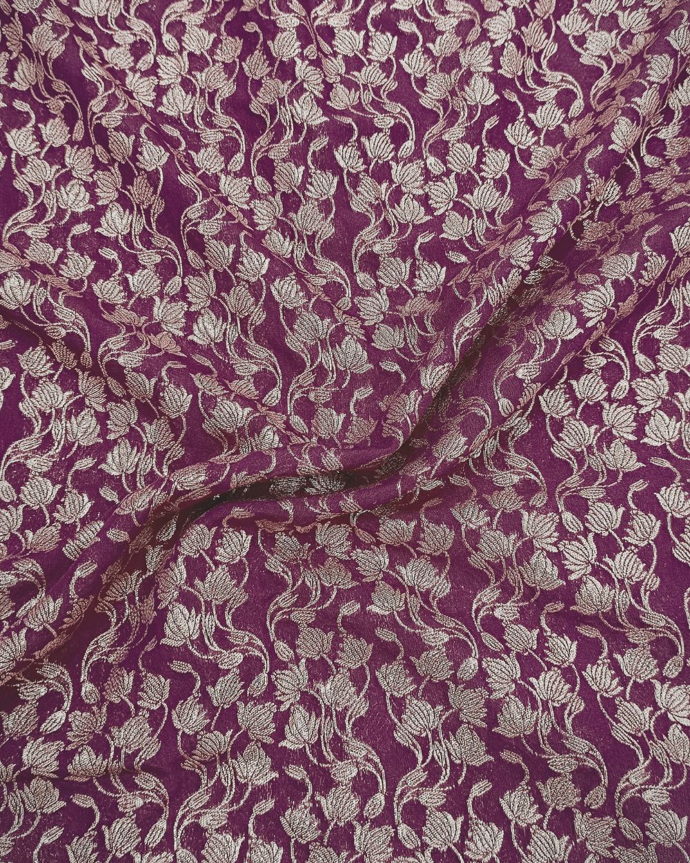 Chanderi Work Dark Pink Colour 45 Inches Width