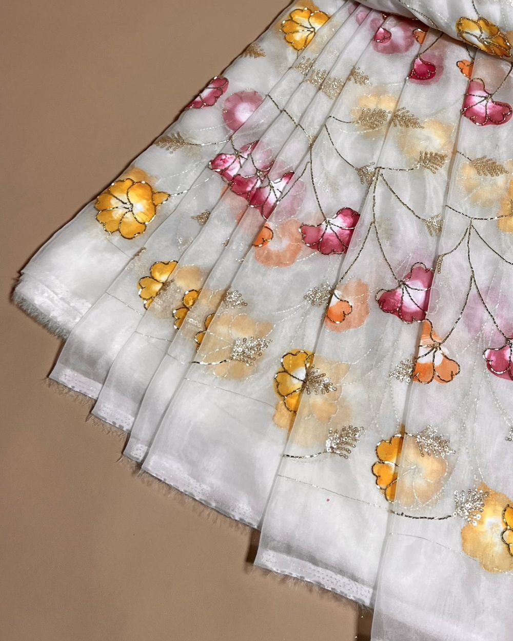 Premium Organza Work White Colour 45 Inches Width