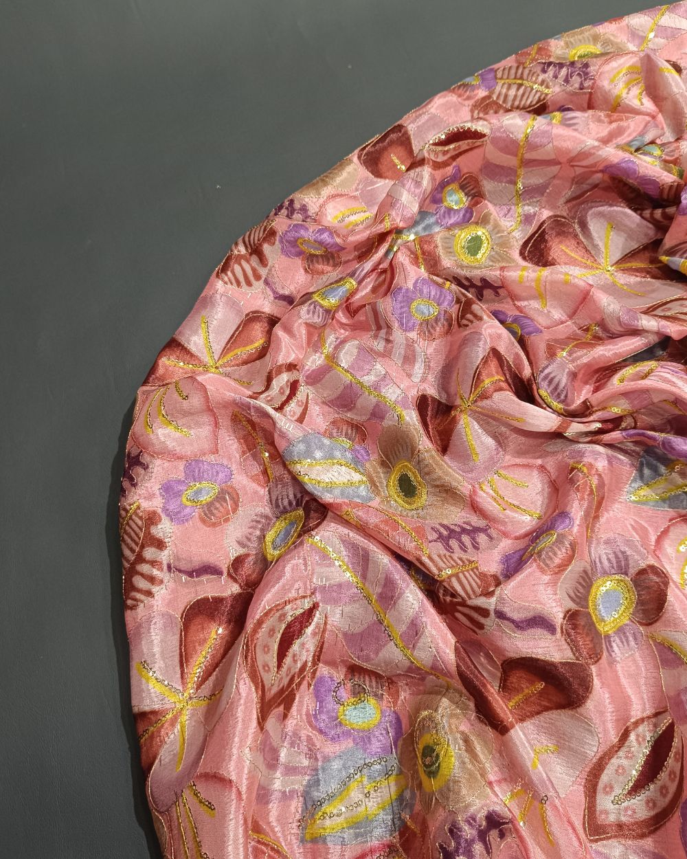 Chinnon Work Pastel Pink Colour 44 Inches Width