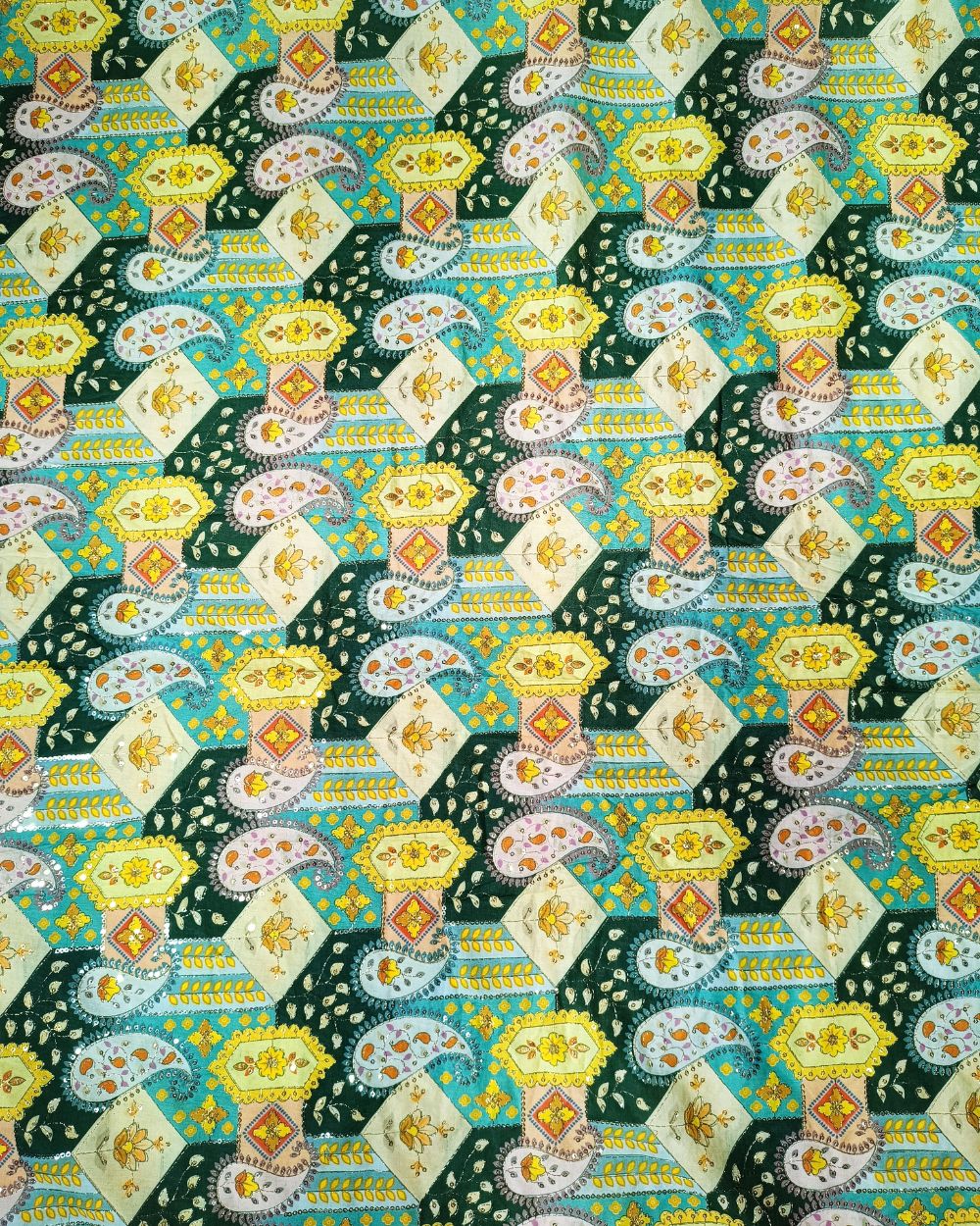 Position Print Work Multicolor Colour 44 Inches Width