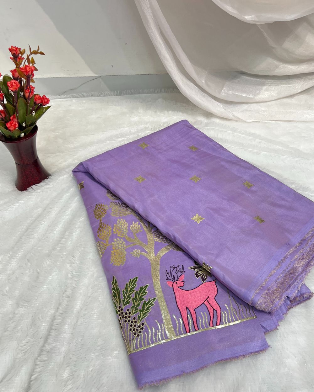 Cosmos Work Lavender Colour 42 Inches Width