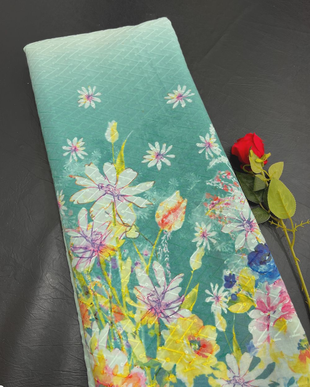 Printed Cotton Pista Colour 55 Inches Width