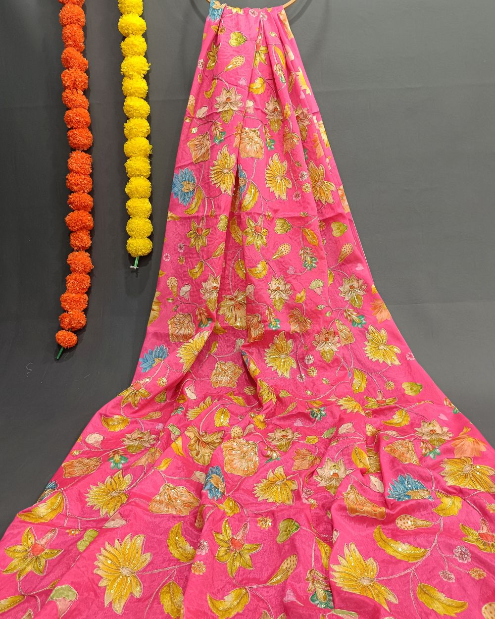 Chinnon Work Rani Pink Colour 45 Inches Width