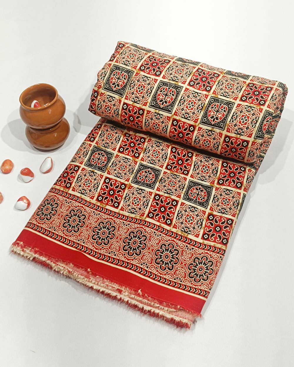 Printed Rayon Red Colour 42 Inches Width