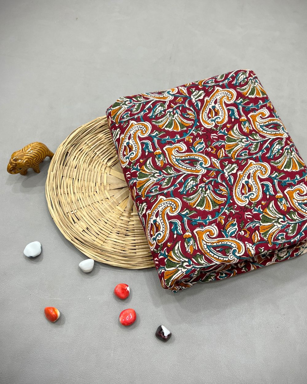 Printed Cotton Maroon Colour 42 Inches Width