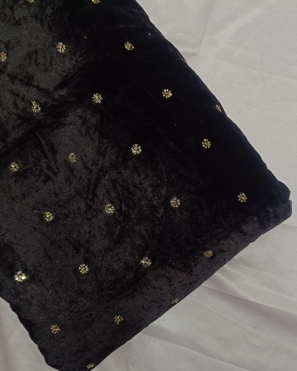 Velvet Work Black Colour 45 Inches Width