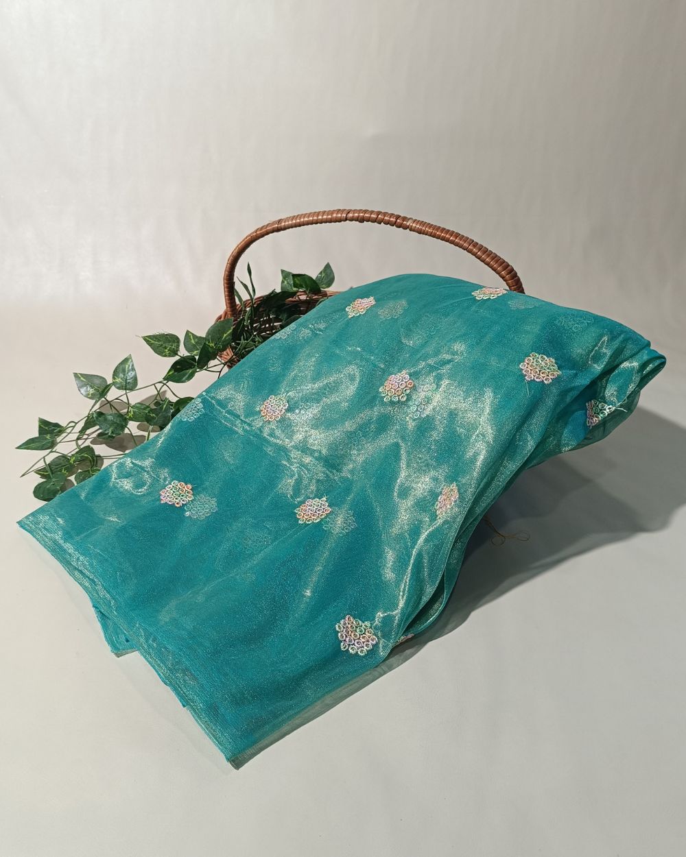 Twill Net Work Teal Blue Colour 46 Inches Width