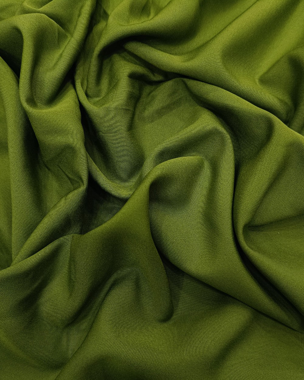 Plain Butter Crepe(American) Dark Apple Green Colour 42 Inches Width