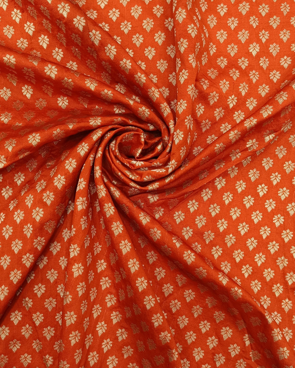 Brocade Orange Colour 52 Inches Width