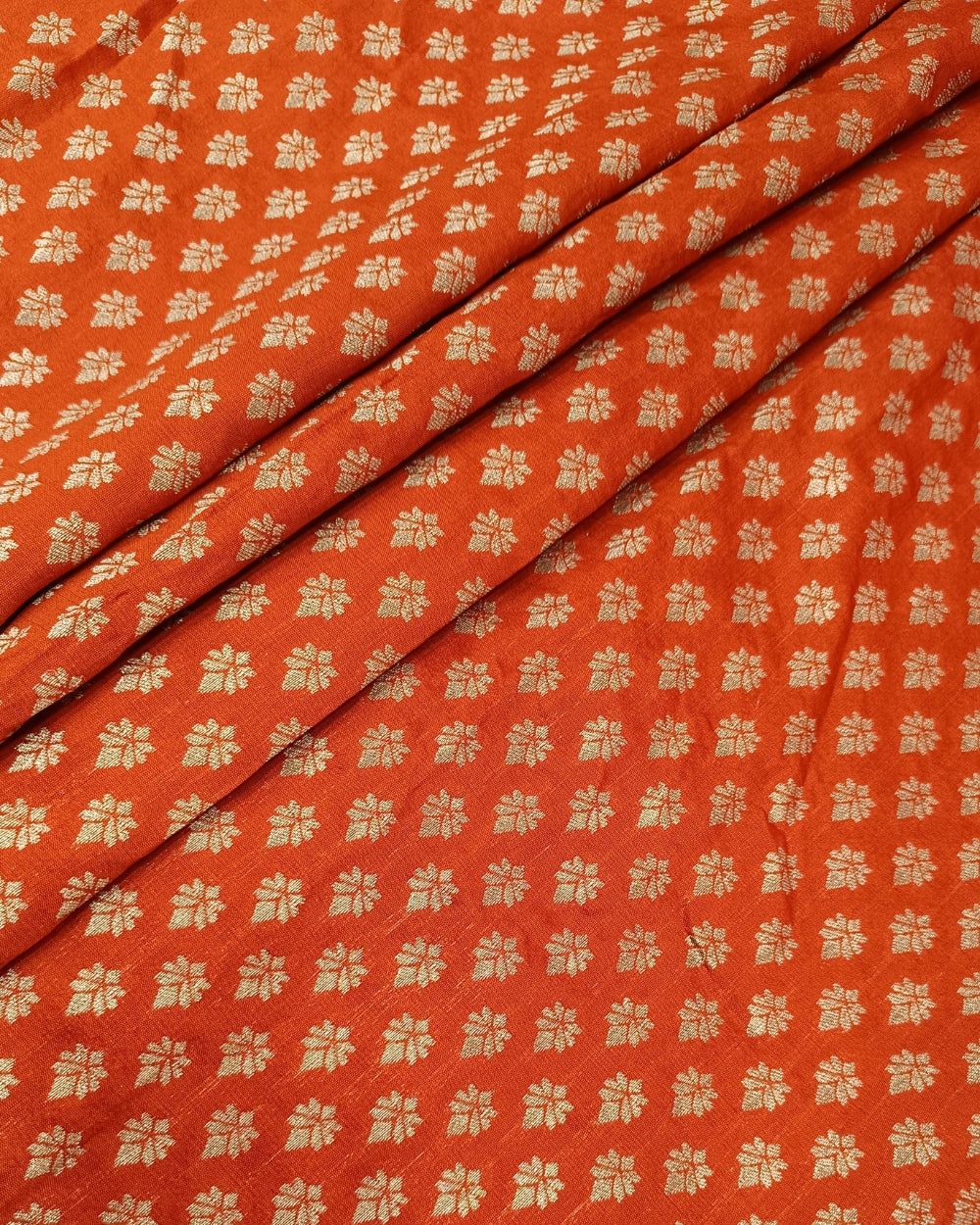 Brocade Orange Colour 52 Inches Width