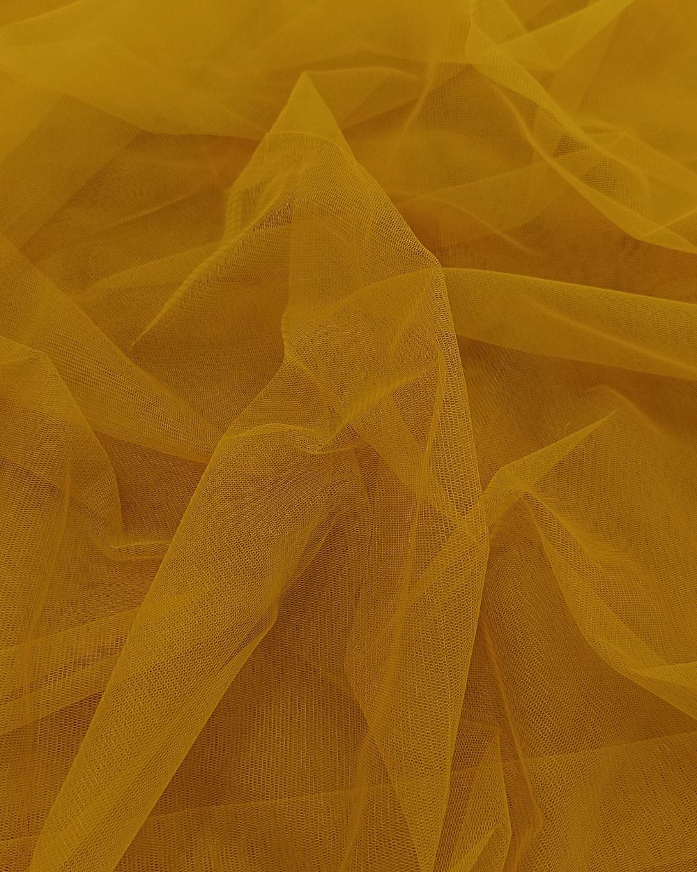 Plain Net-mono Dark Mustard Yellow Colour 44 Inches Width