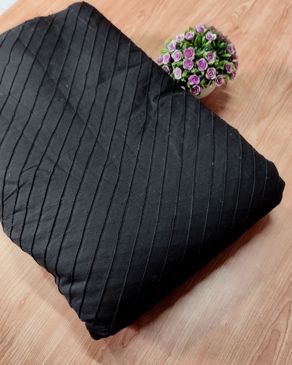 Cotton Pintex Work Black Colour 42 Inches Width