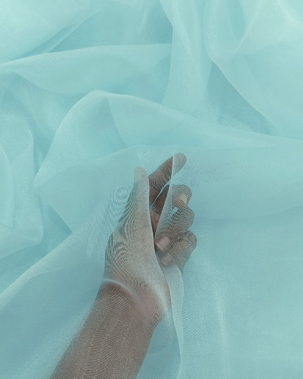 Plain Organza Sky Blue Colour 45 Inches Width