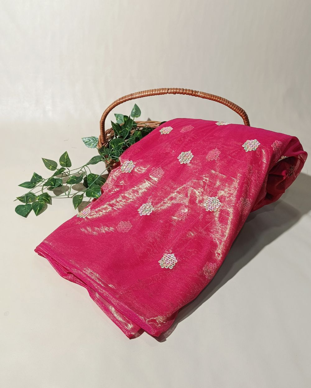 Twill Net Work Pink Colour 46 Inches Width