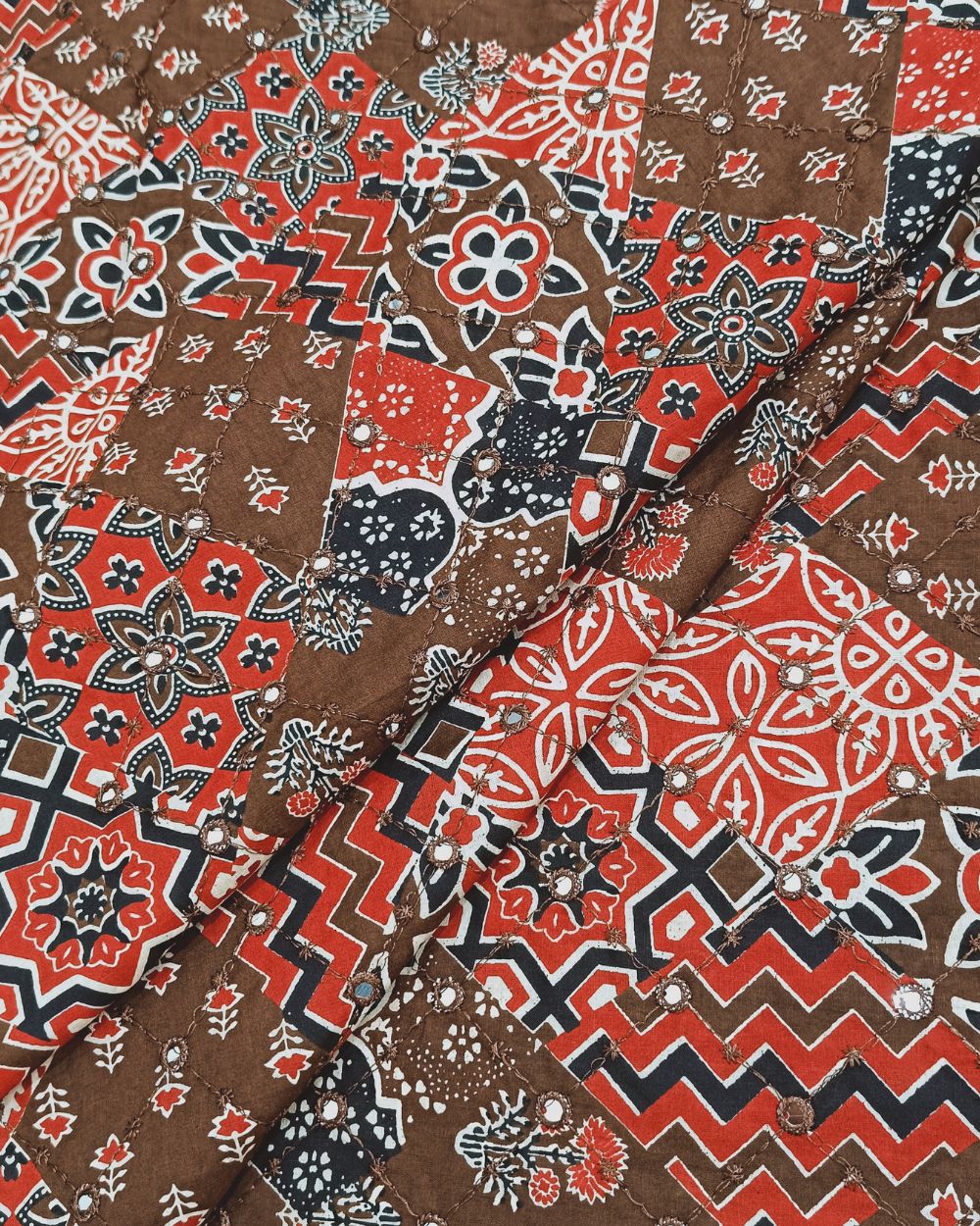 Cotton Abla Work Multicolor 42 Inches Width