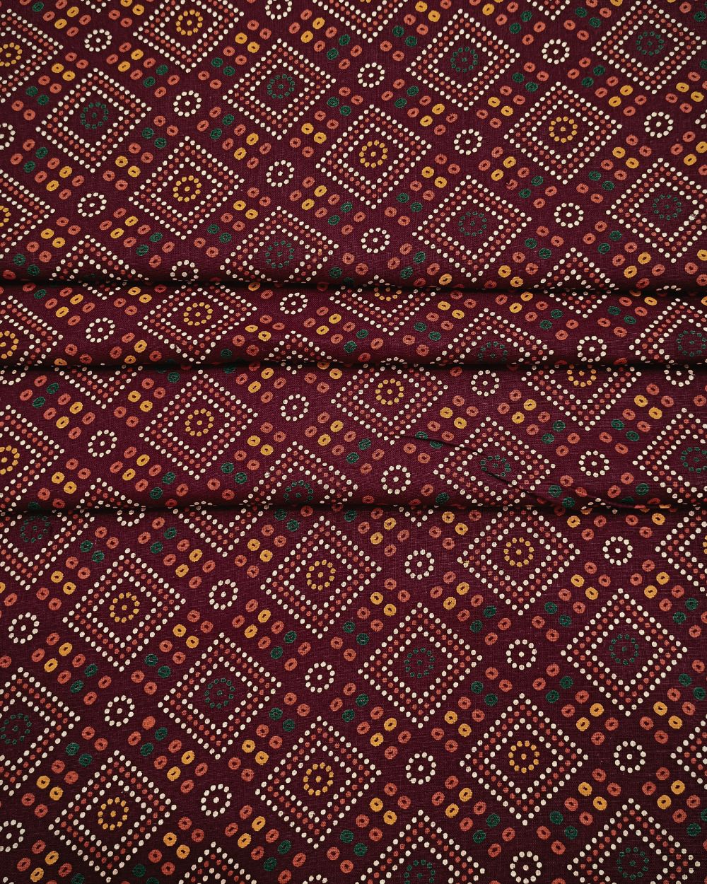 Gujari Print Cotton Dark Maroon Colour 41 Inches Width